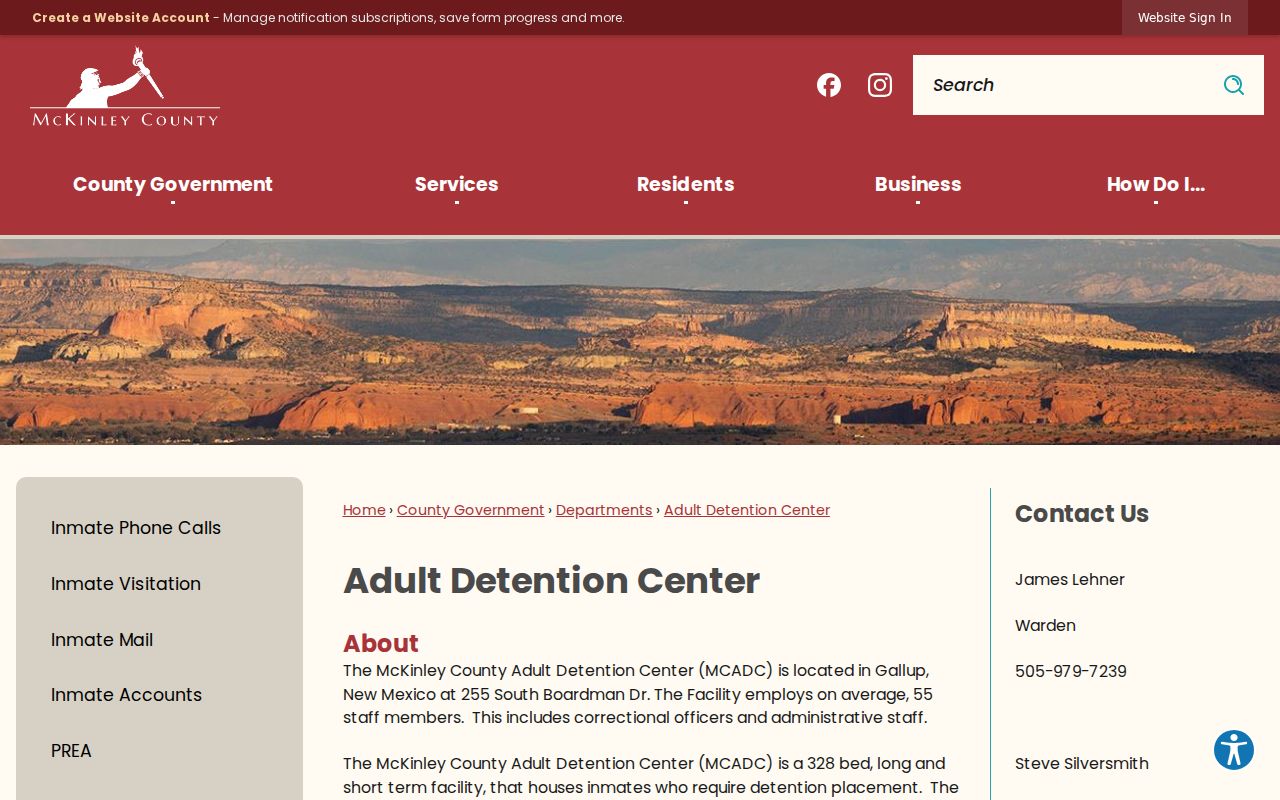 McKinley County active warrants detention center and custody route