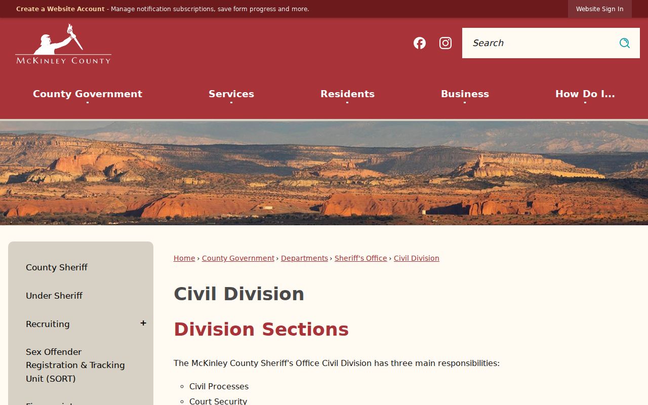 McKinley County active warrants civil division transport role
