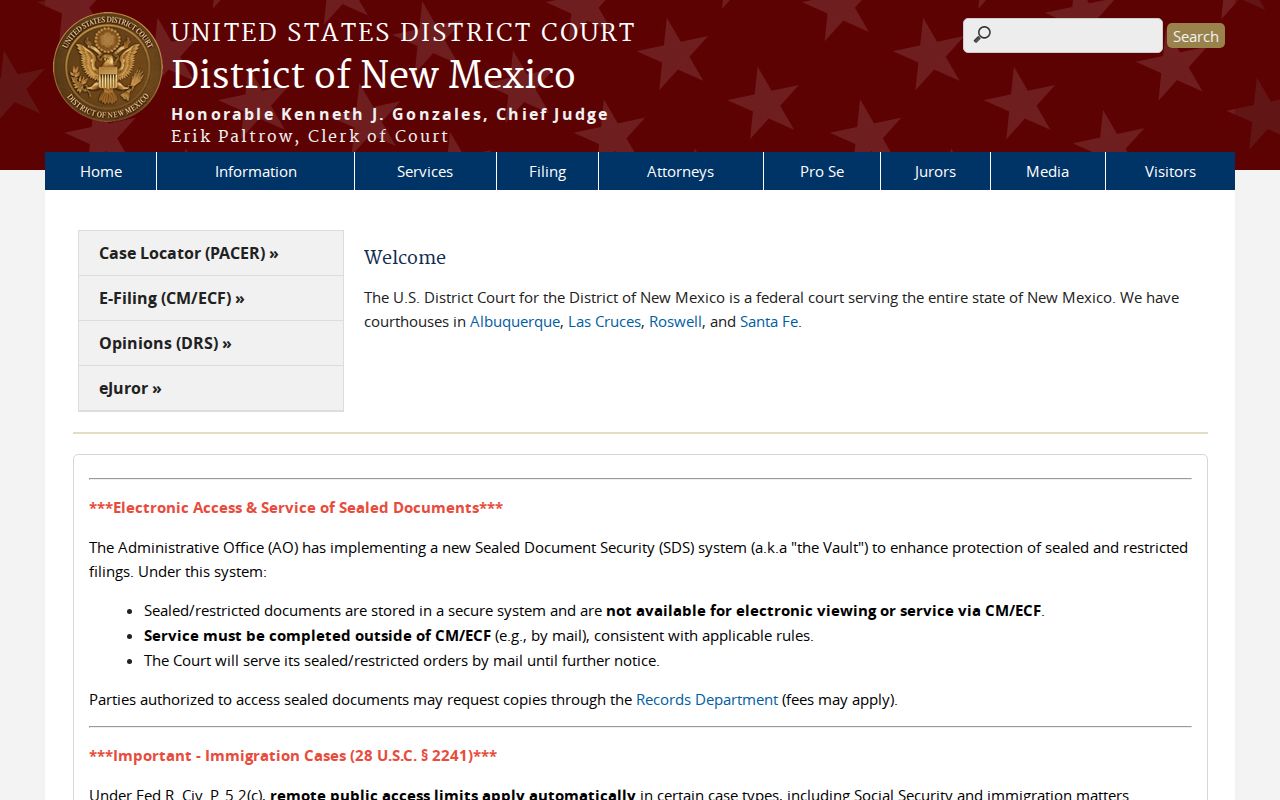 McKinley County arrest warrants federal and district court access